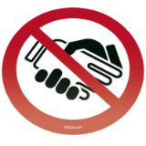 Händeschütteln verboten Aufkleber